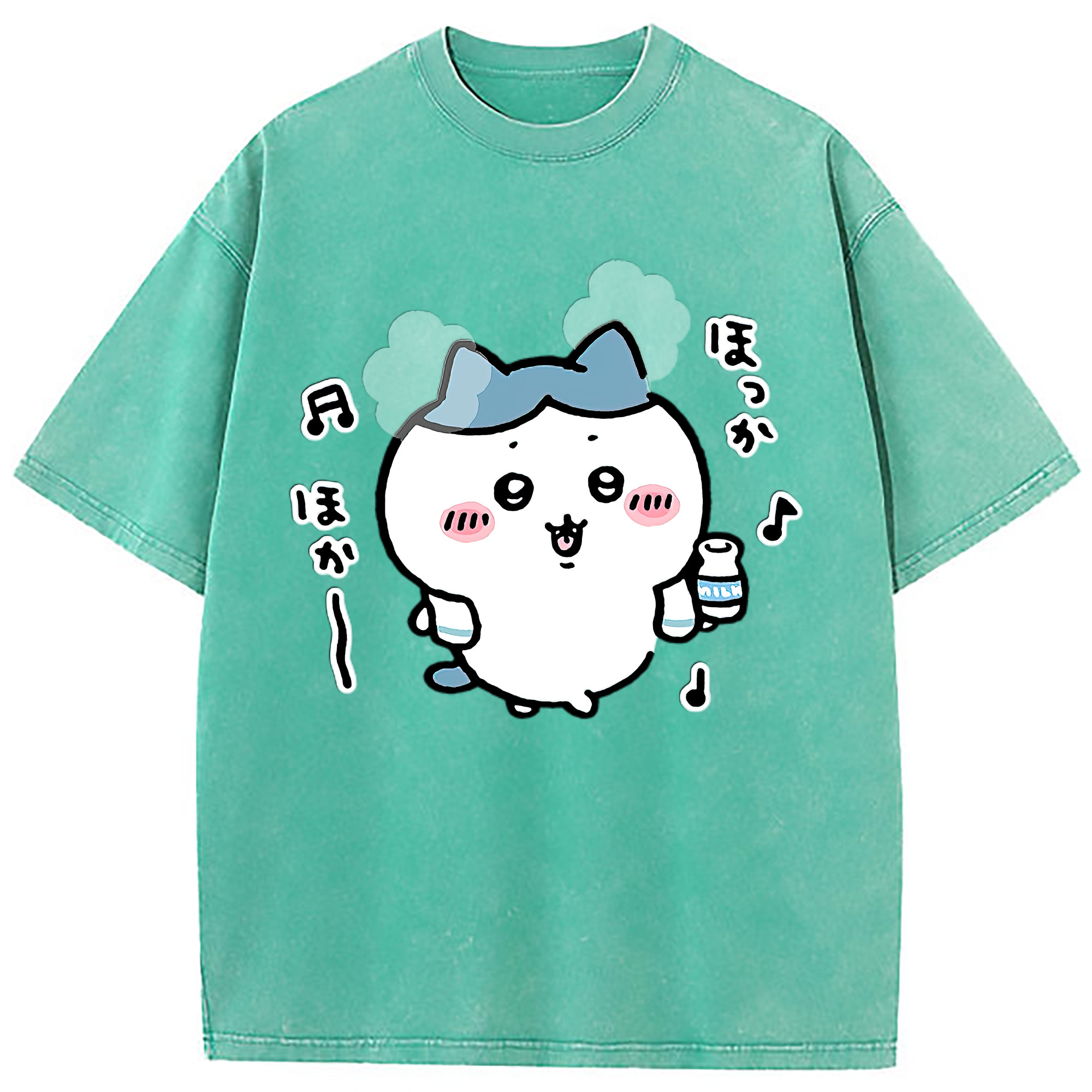 （画像用） ちいかわ ハチワレ Chii-kawa hachiware 綿100% ヴィンテージ風 半袖Tシャツ（フロントプリント）